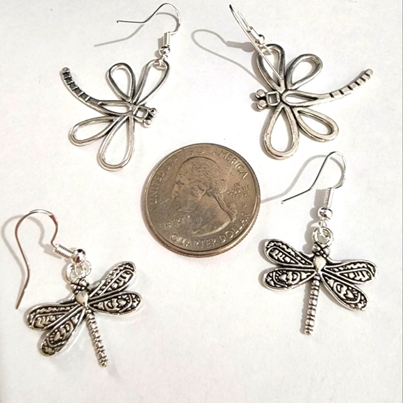Silver Dragonfly Earring set C - Picture 4 of 5